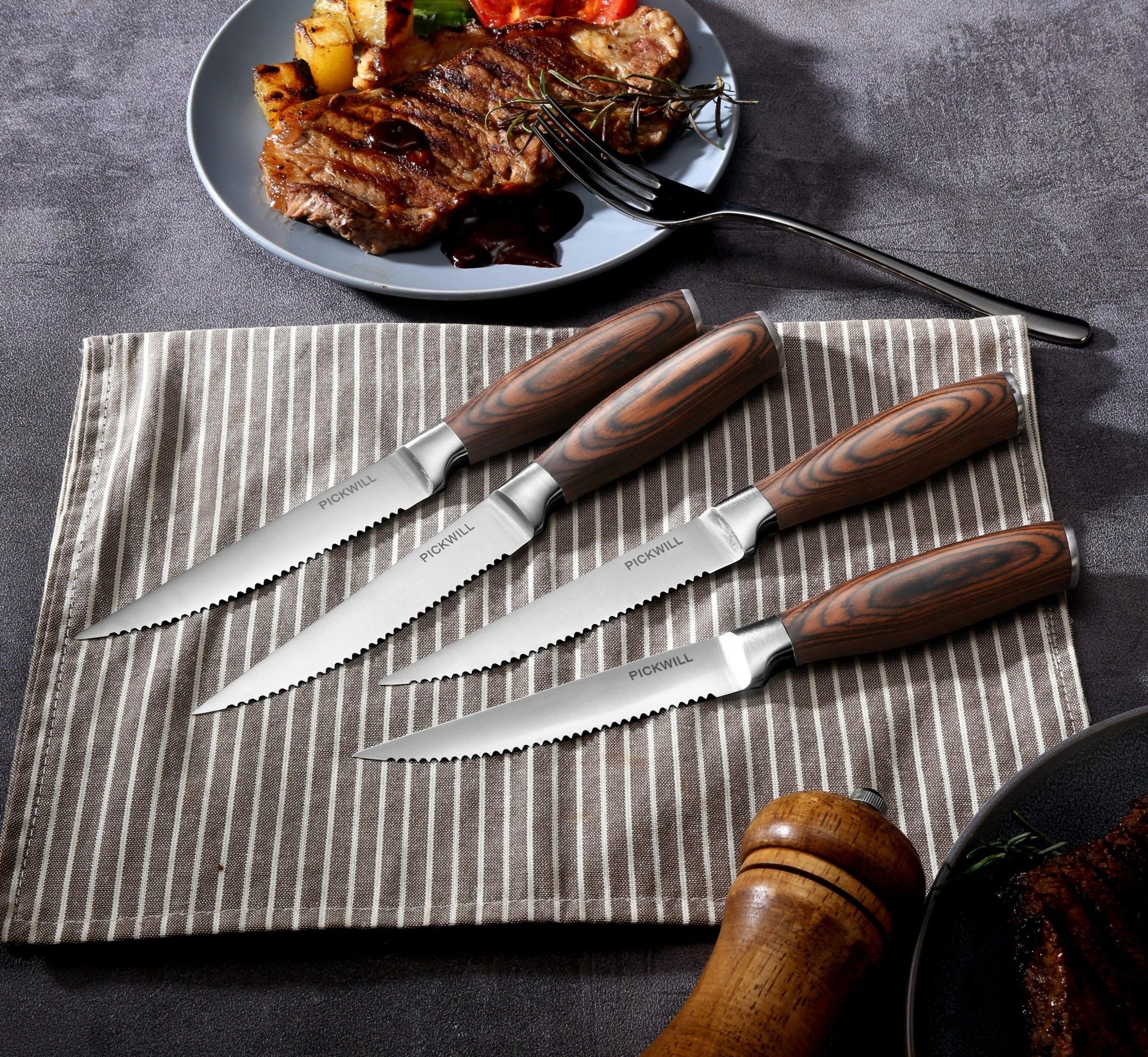 4 - PC, PICKWILL 4.5" Steak Knife Set - Paudin Store