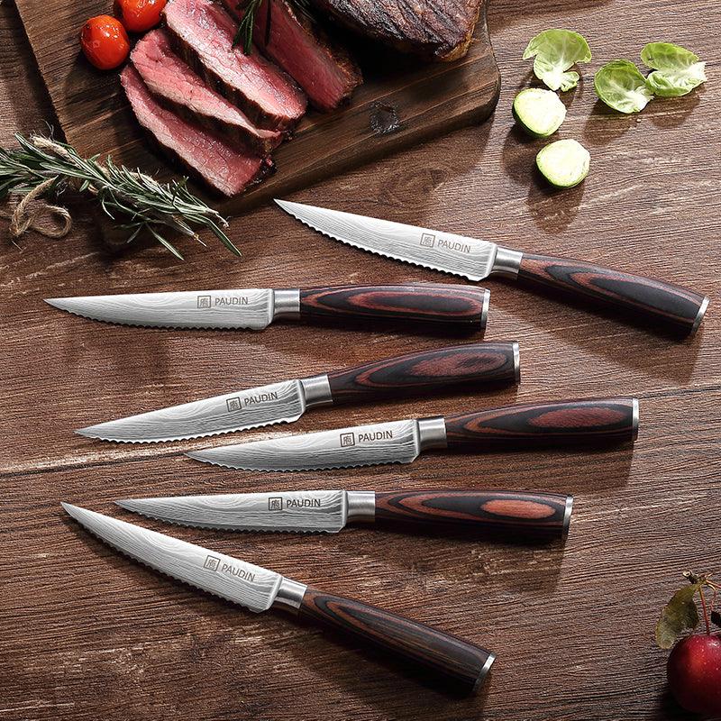 6 - PC, Ultra Sharp 4.5" Steak Knife Set - Paudin Store