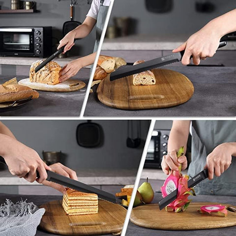 Refresh Black 8" Bread Knife