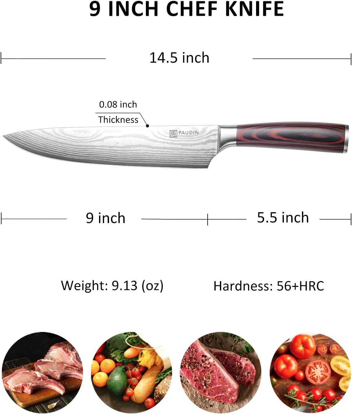 PAUDIN Universal Classic 9 Inch Chef's Knife - Paudin Store