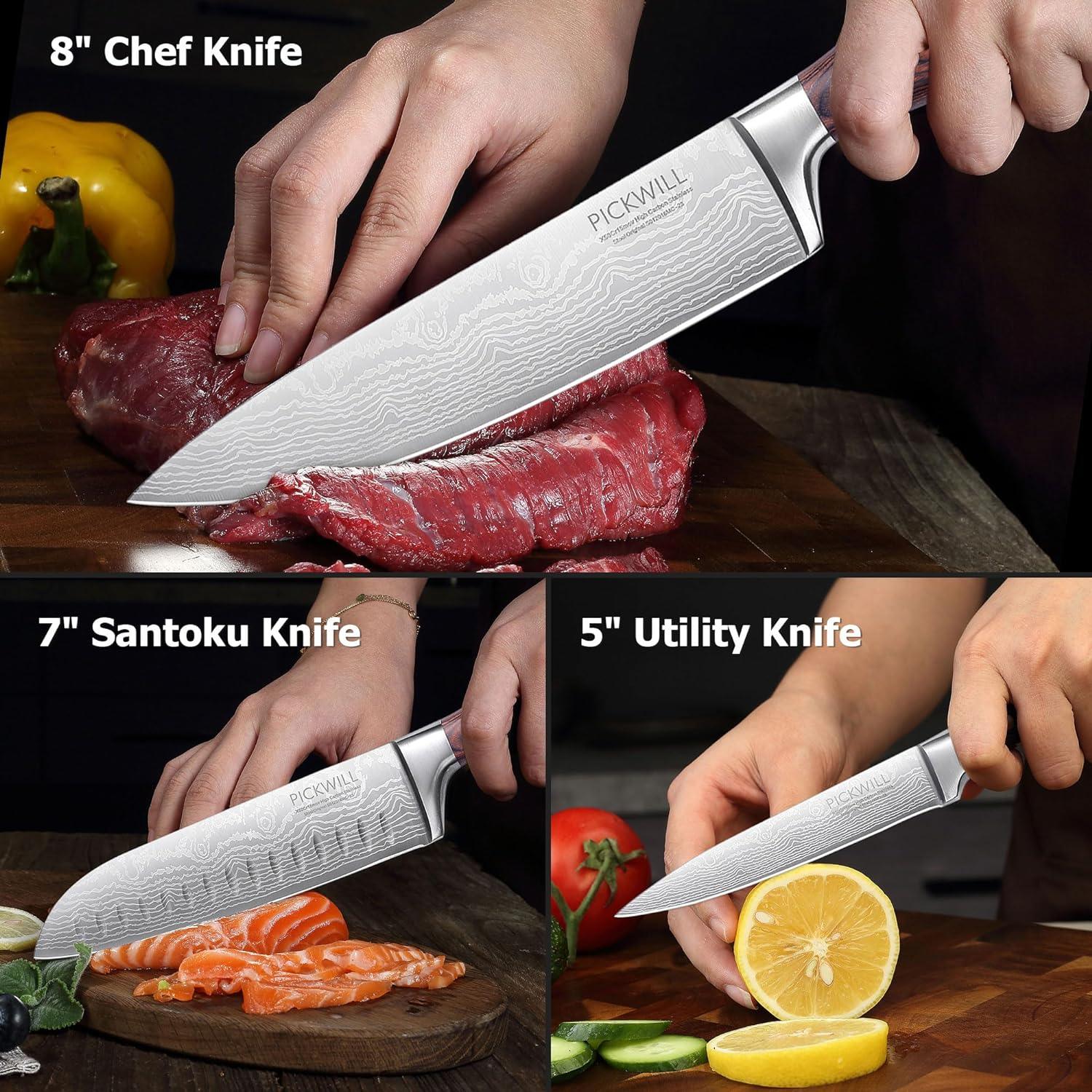 PICKWILL 3 - Piece Chef Knife Set - Paudin Store