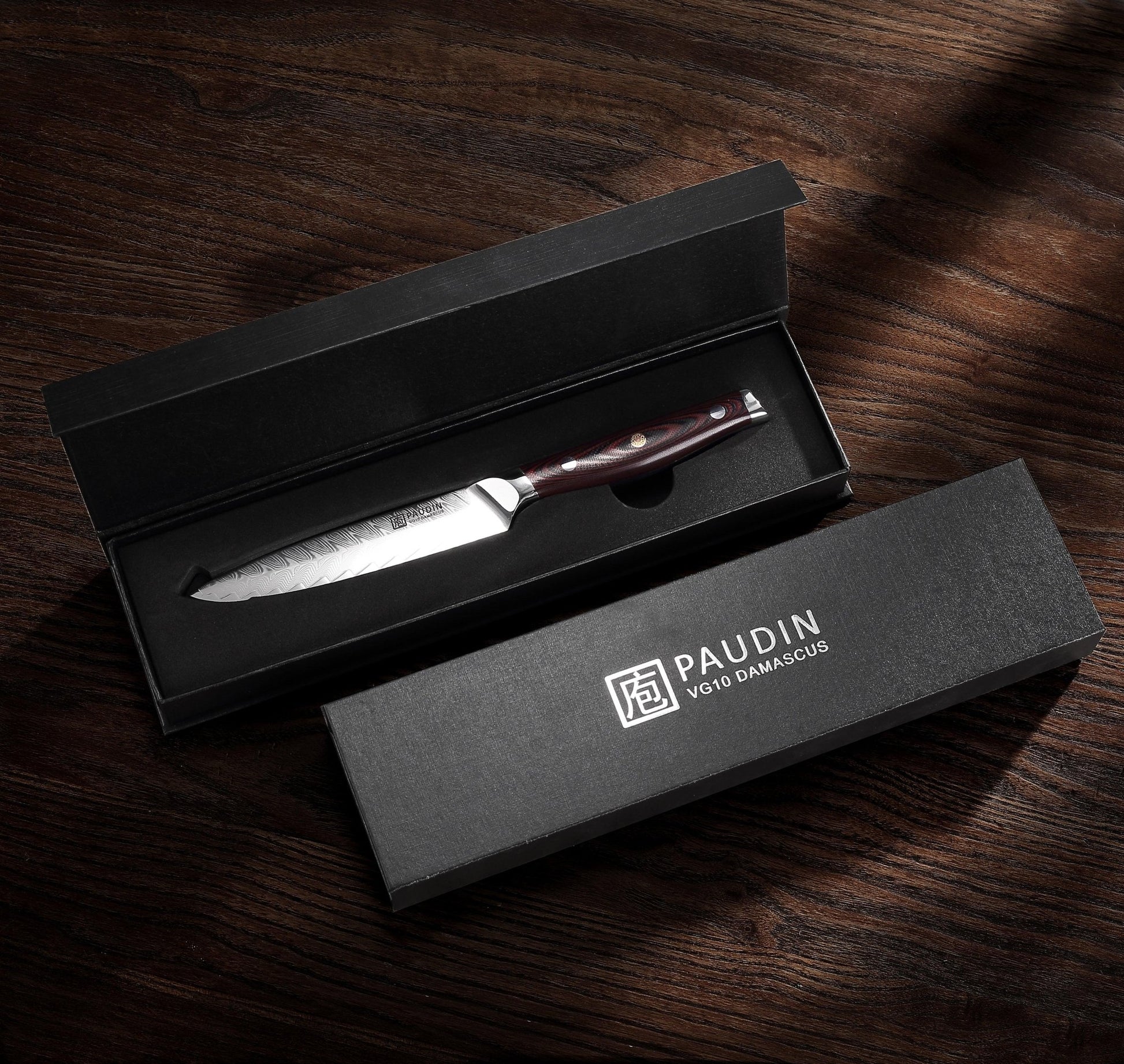Plume Luxe 5" Damascus Utility Knife - Paudin Store