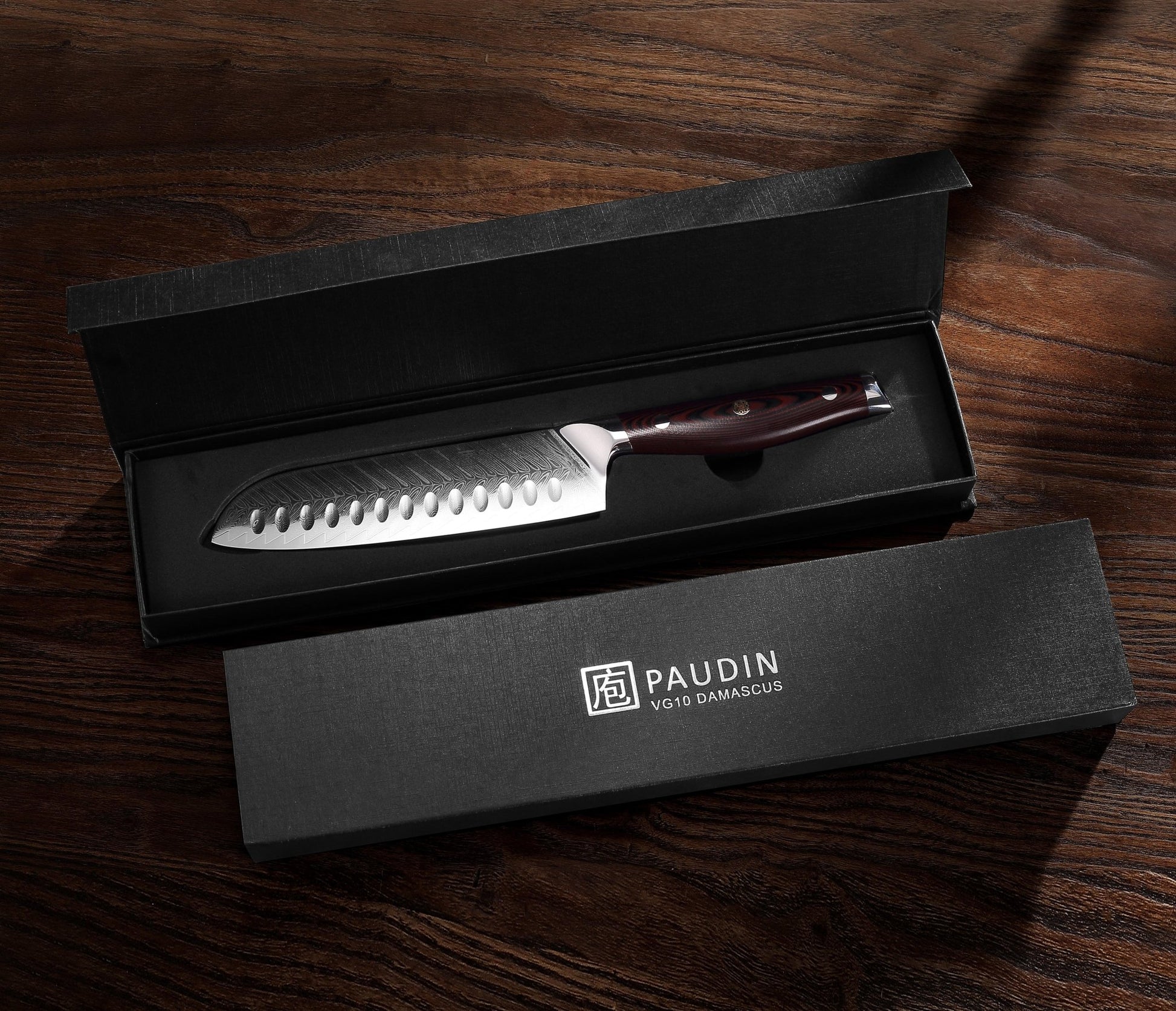 Plume Luxe 7" Damascus Santoku Knife - Paudin Store