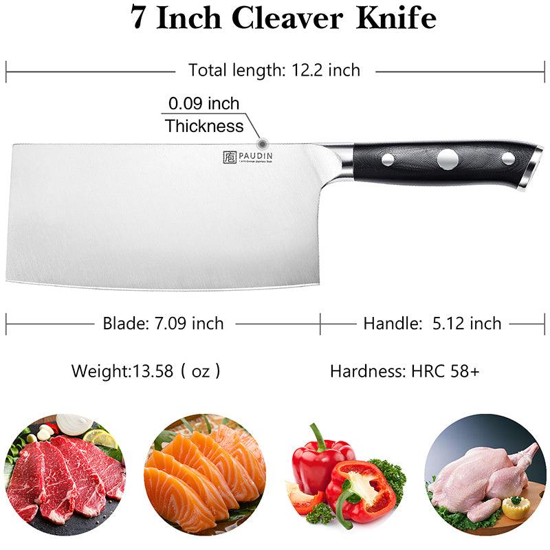 Ultra - Dark 7 Inch Cleaver Knife - Paudin Store