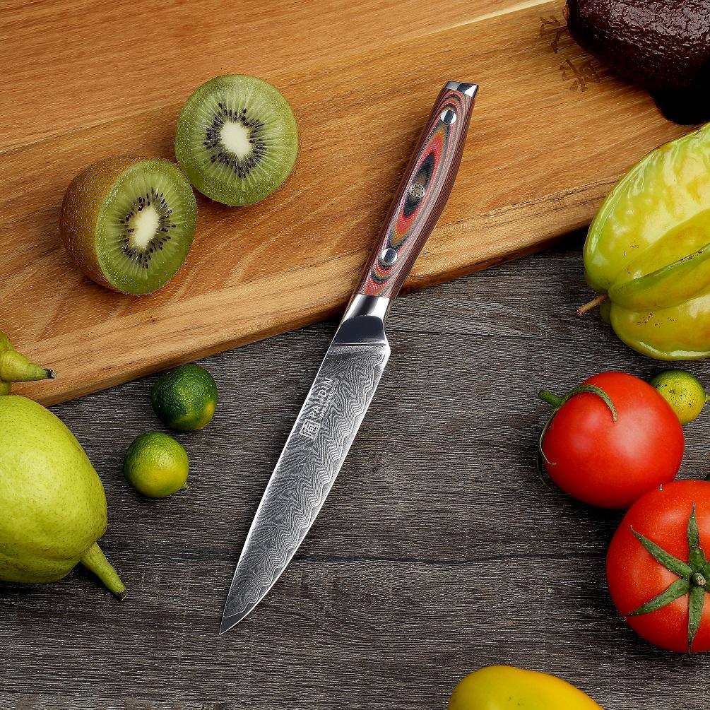 Plume Luxe 5" Damascus Utility Knife - Paudin Store