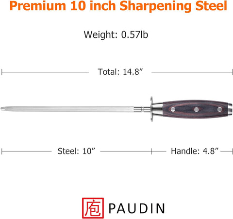 PAUDIN 10 Inch Knife Sharpener Rod