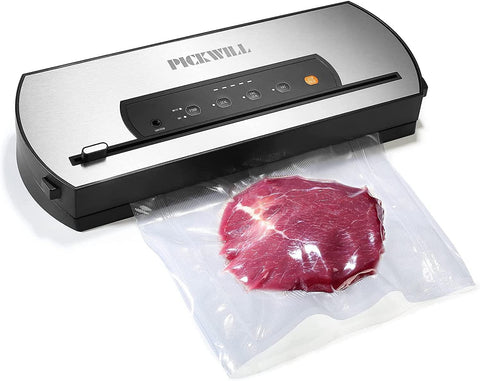 PICKWILL Effortless Vacuum Sealer 80Kpa Powerful Compression for Freshness with Starter Bags & Roll - Paudin Store