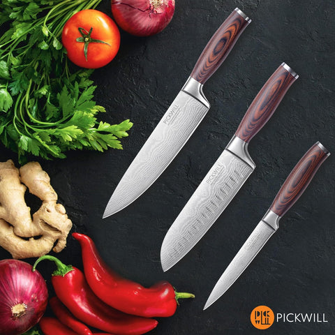 PICKWILL 3-Piece Chef Knife Set