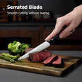 PAUDIN Steak Knives, Steak Knives Set of 8, Razor-Sharp Steak Knife Set 4.5 inch, High Carbon Stainless Steel Serrated Steak Knives Set for Kitchen, Full Tang ABS Handle