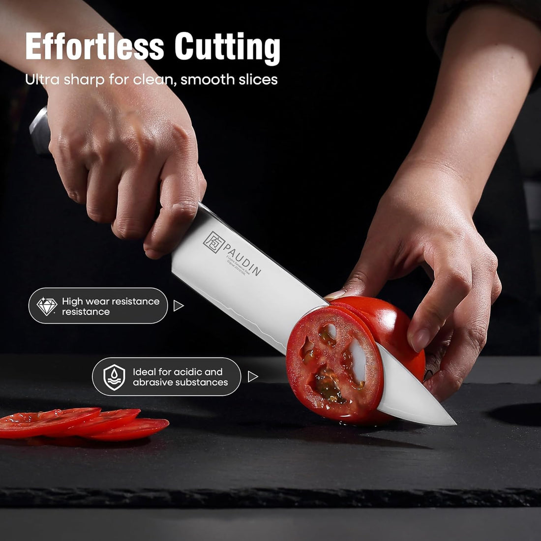 Atermis Damascus Chef Knife 8" Ergomonic Handle