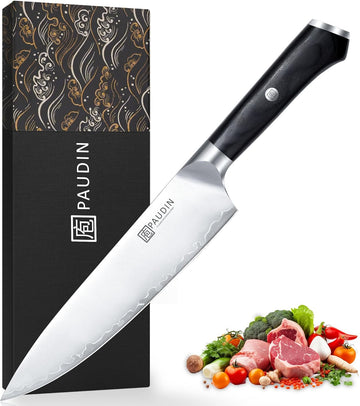 PAUDIN 8" Chef's Knife | 3-Layer Composite Damascus Steel