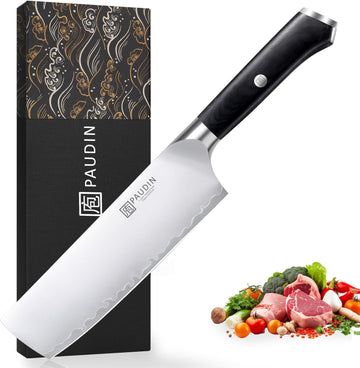 Atermis Damascus Nakiri Knife 7" Ergonomic Handle