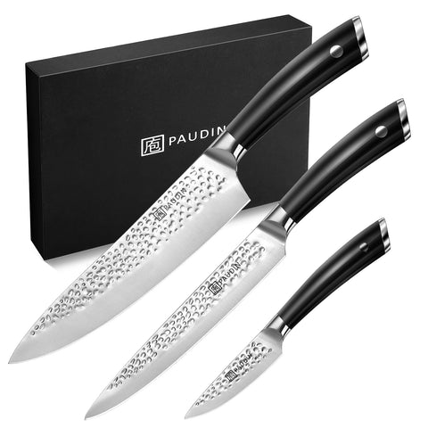 Hammered Premium 3-PC,  Chefs Knife SetS