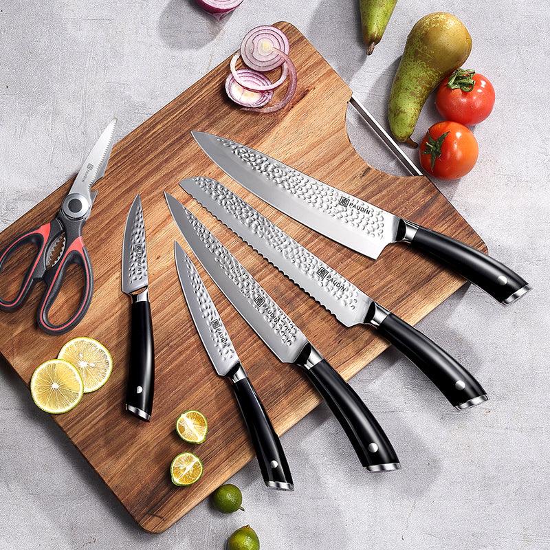 Hammered Premium 7-PC Knife Block Set - Paudin Store