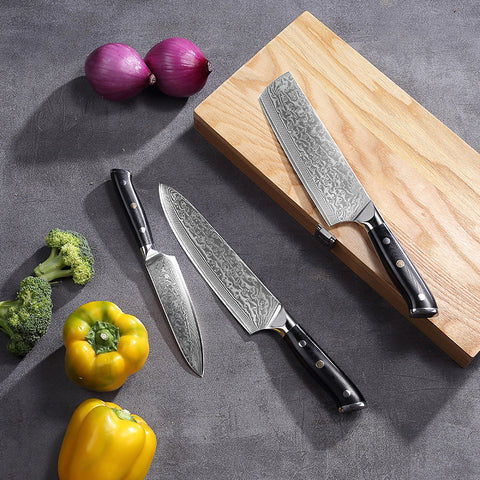 Cloud Premium 3-PC Damascus Knife Set