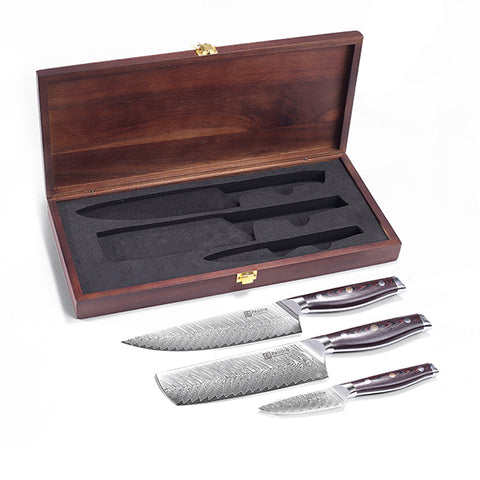 Plume Luxe 3-PC Damascus Knife Set