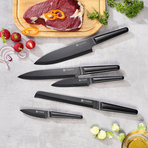  PAUDIN Knife Set, 5Pcs Professional Black Chef's Knife