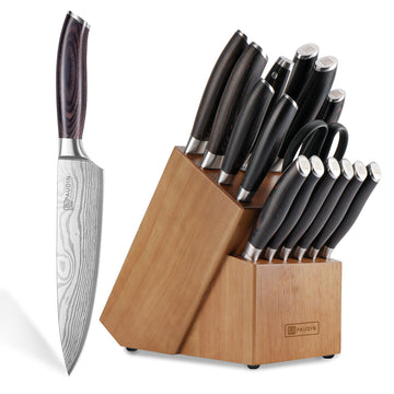 PAUDIN KT1 17 PCS Kitchen Knife Set Chef Knife Set