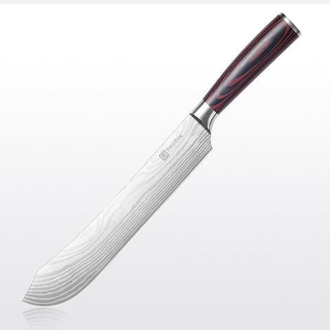 PAUDIN 10″ Bullnose Brisket Knife – Forged German Steel, Ultra Sharp Butcher Knife for BBQ & Meat Slicing