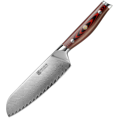 Plume Luxe 7" Damascus Santoku Knife