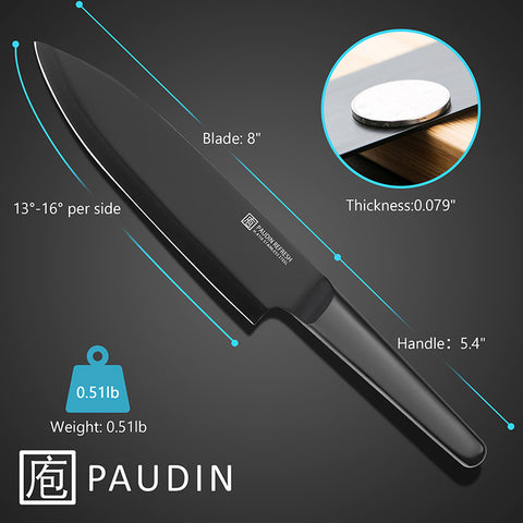 Refresh Black 8" Chef Knife - Paudin Store