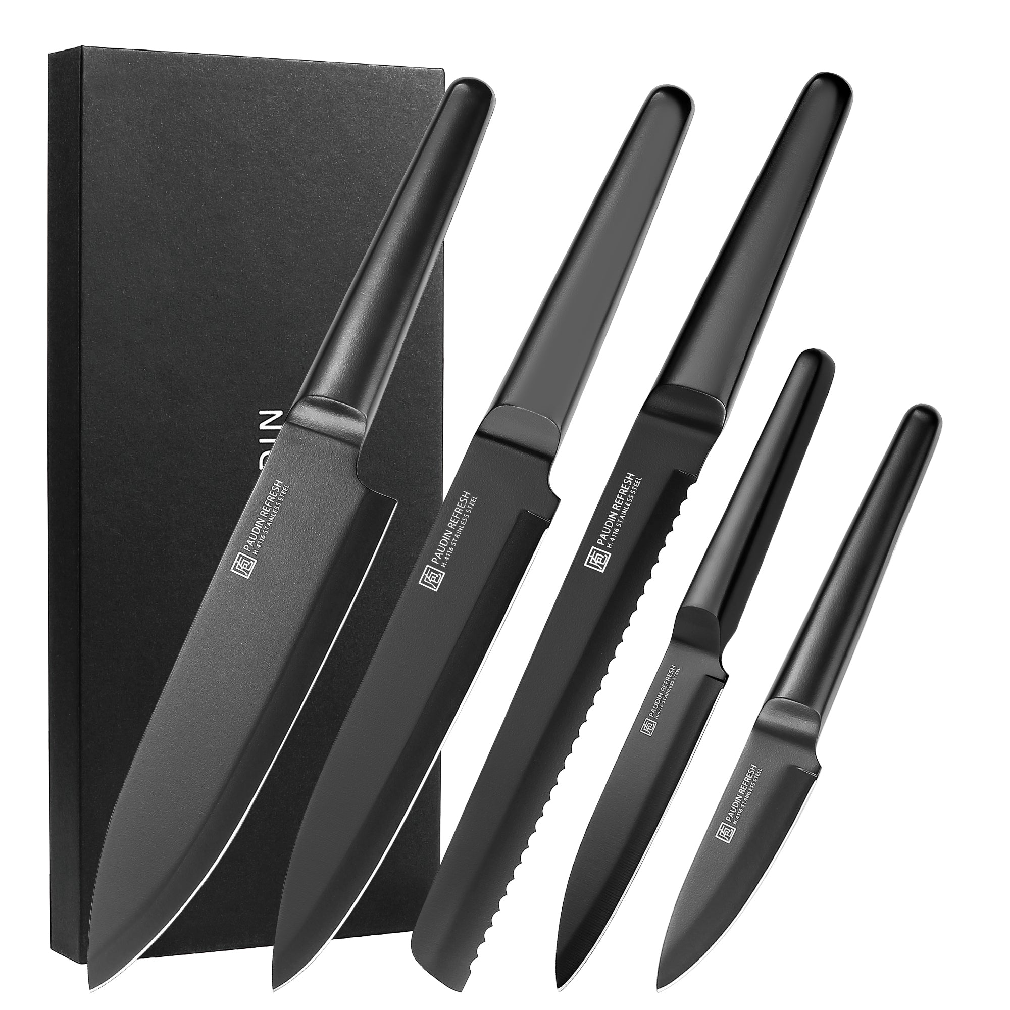 Paudin HT1 Hammered Pattern Premium 7 PCS Block Knife Set – Paudin