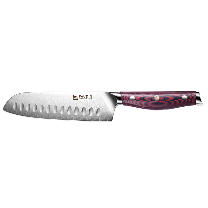 Plume Luxe 7" Damascus Santoku Knife - Paudin Store