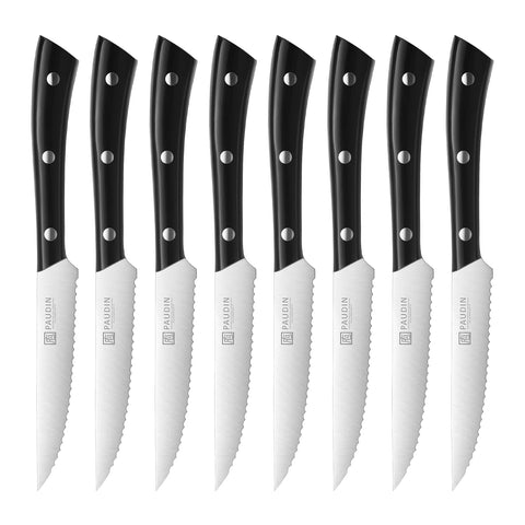 Paudin S6 8-PC, Full Tang 4.5" Steak Knife Set