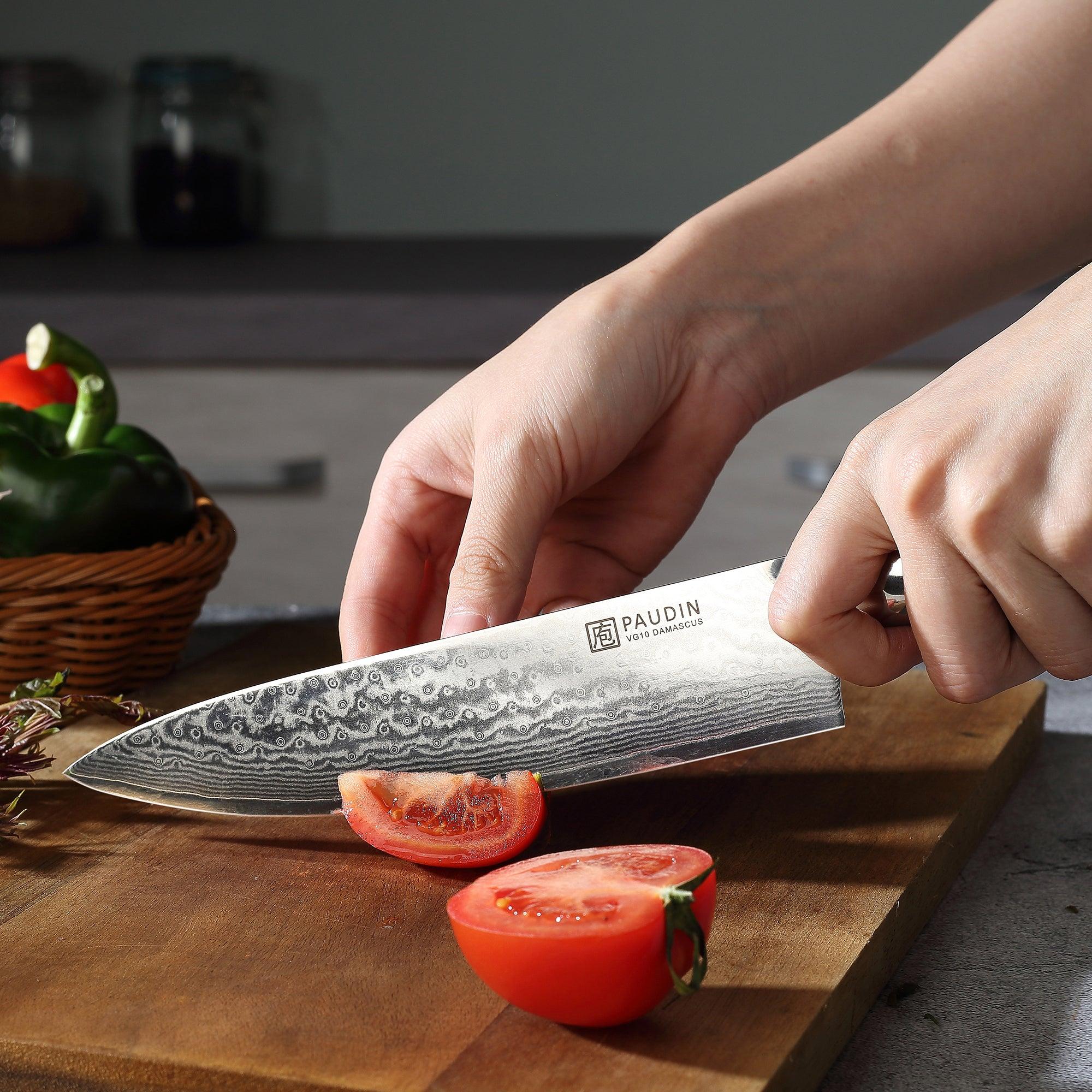 PAUDIN Damascus Chef Knife, 8 Inch Kitchen Knife, Japanese 67-layer VG-10  Stainless Steel Sharp Knife, Professional Chefs Knife with Ergonomic G10  Handle, for Home Kitchen and Restaurant - Yahoo Shopping